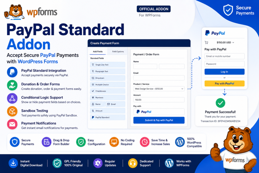 WPForms PayPal Standard Addon – Accept PayPal Payments with WordPress Forms