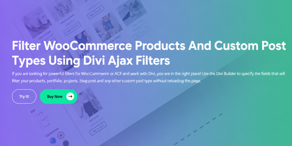 Divi Ajax Filter – AJAX Product Filter Plugin for Divi & WooCommerce