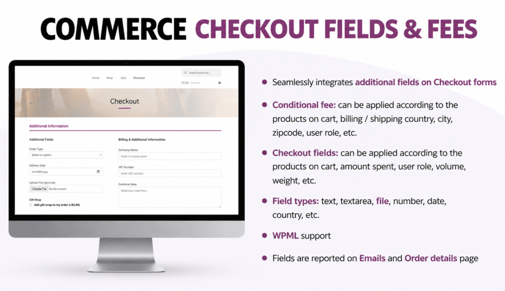 WooCommerce Checkout Fields & Fees – Custom Checkout Fields & Dynamic Fee Plugin