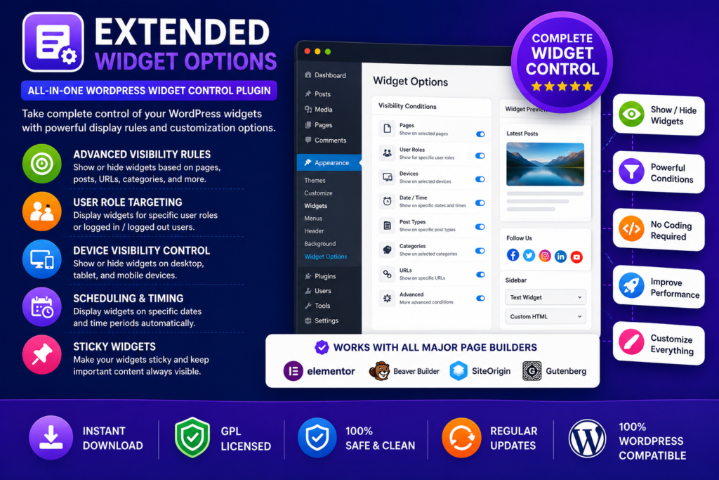 Extended Widget Options – All-in-One WordPress Widget Control Plugin