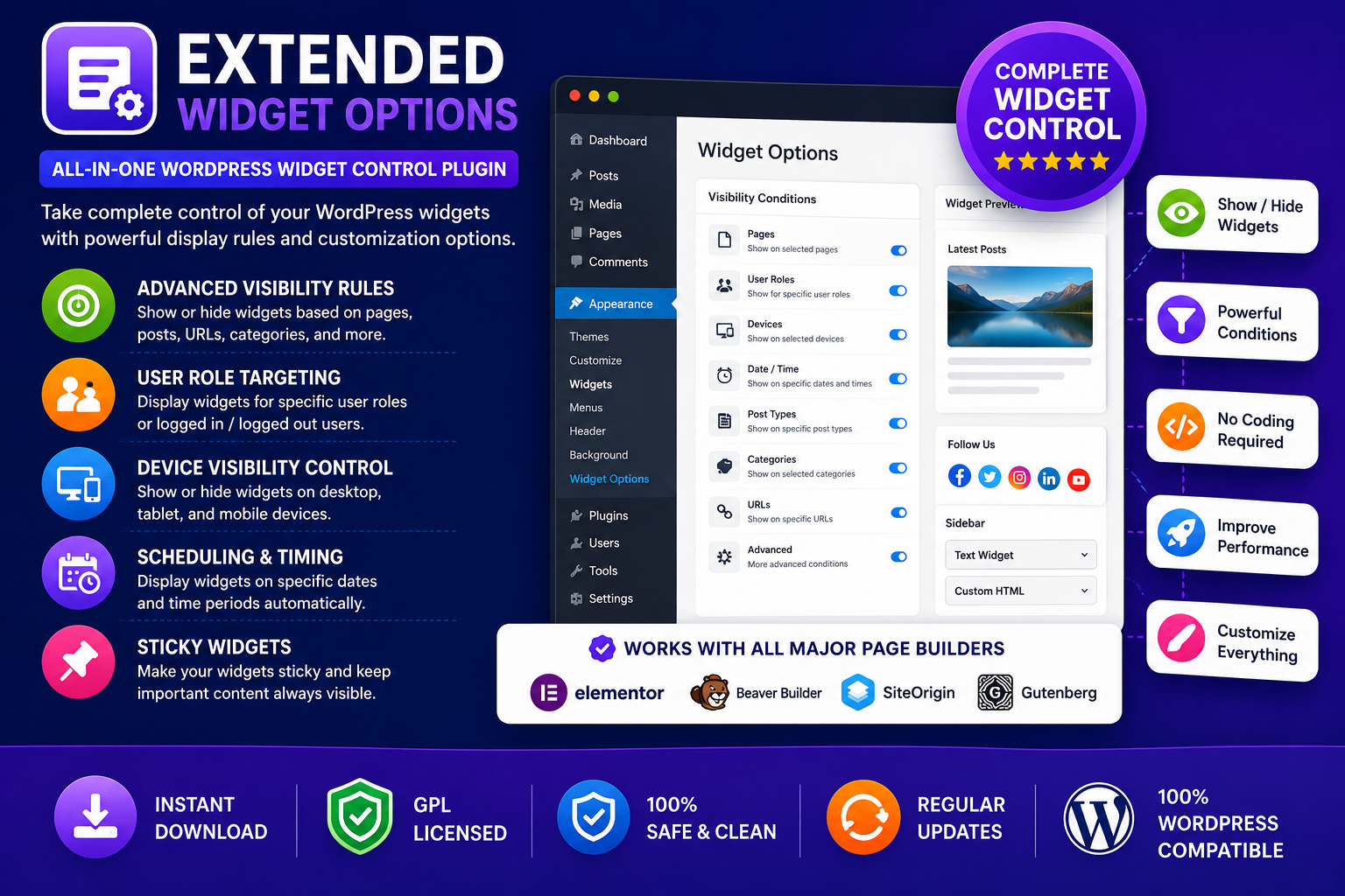 Extended Widget Options – All-in-One WordPress Widget Control Plugin