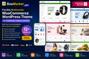 BosMarket – Flexible Multivendor Elementor WooCommerce WordPress Theme