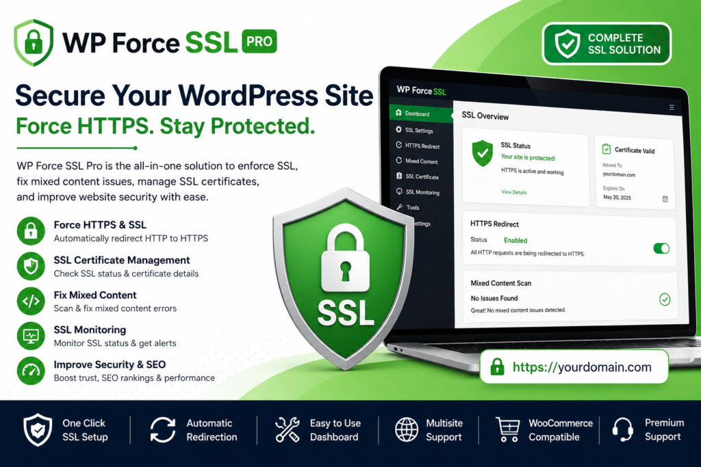 WP Force SSL Pro – Advanced SSL & HTTPS Security Plugin for WordPress