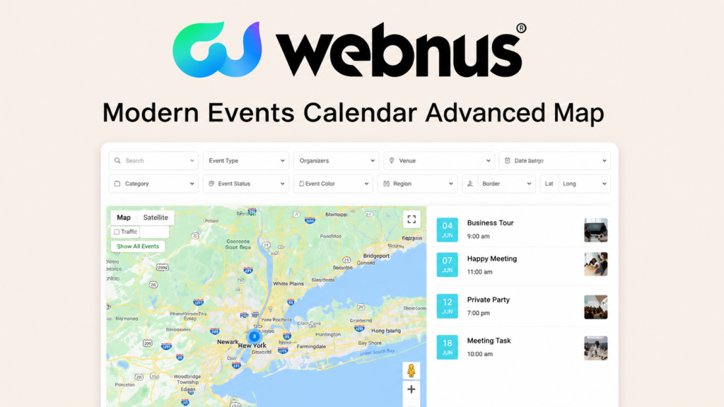 Modern Events Calendar Advanced Map – Interactive Event Map Add-on for WordPress