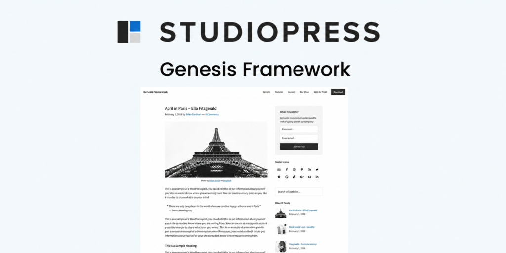 StudioPress Genesis Framework – Premium WordPress Theme Framework