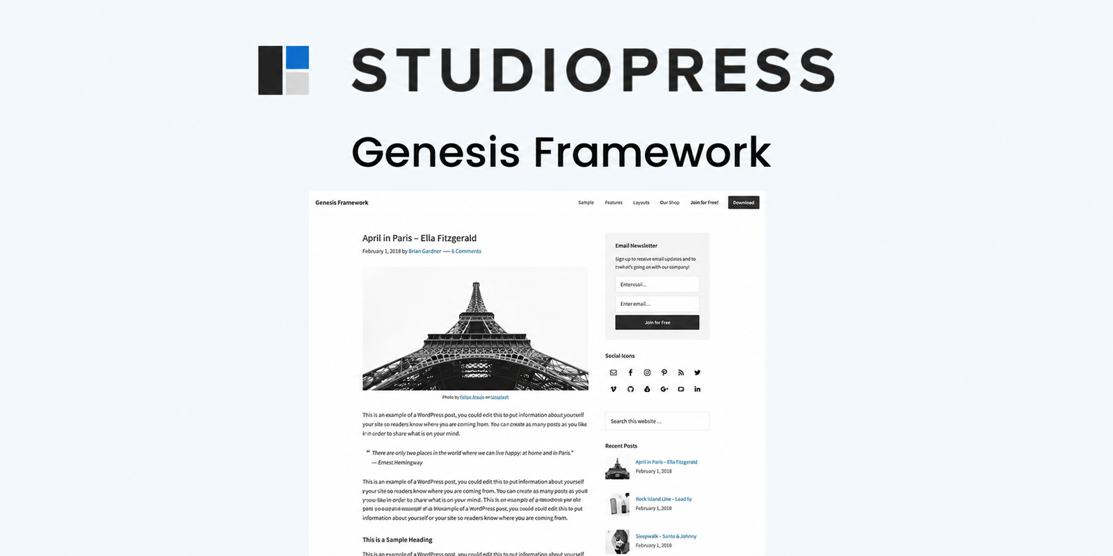 StudioPress Genesis Framework – Premium WordPress Theme Framework