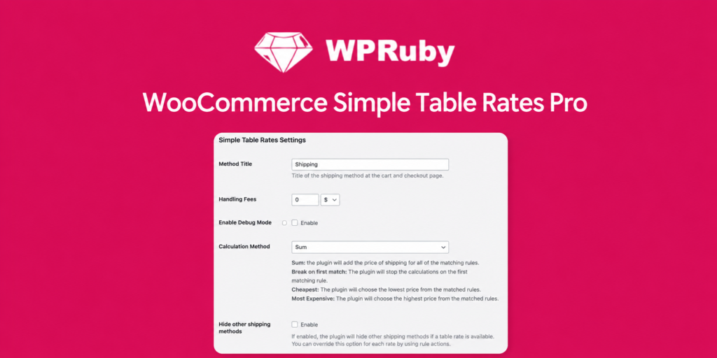 WooCommerce Simple Table Rates Pro – Advanced Table Rate Shipping Plugin for WooCommerce