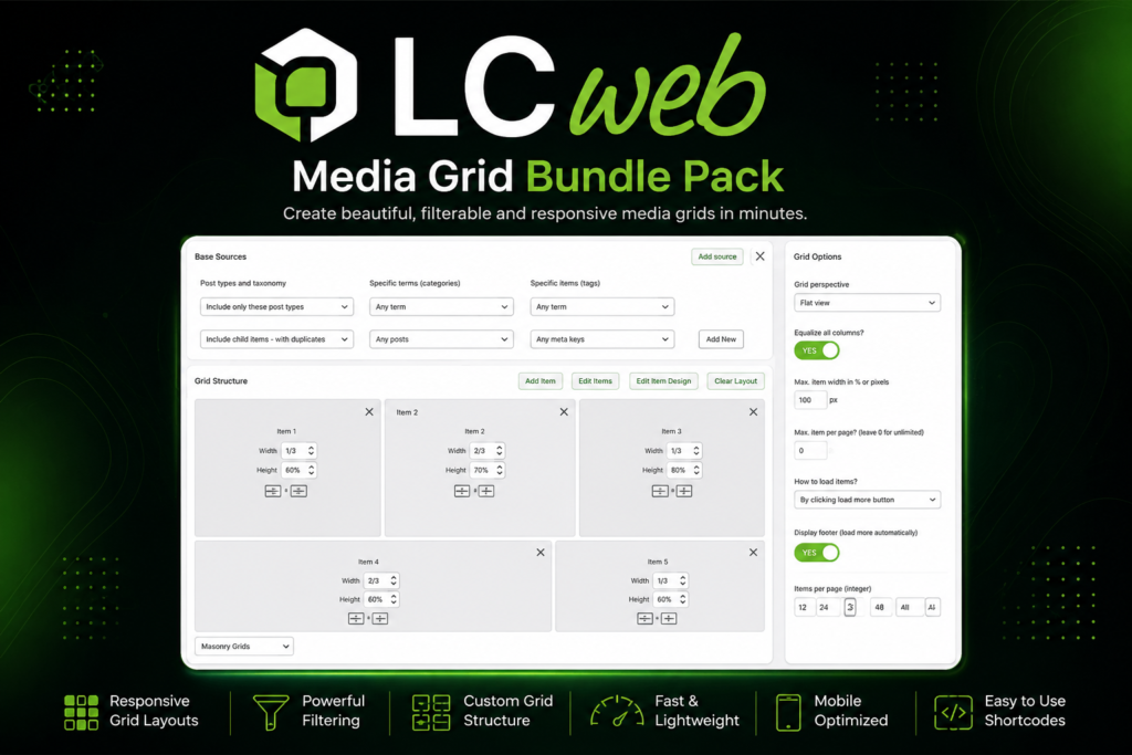 Media Grid Bundle Pack – Advanced WordPress Gallery & Portfolio Plugin