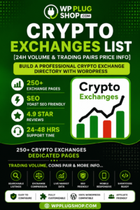 Cryptocurrency Exchanges List Pro – Live Crypto Exchange Directory Plugin for WordPress