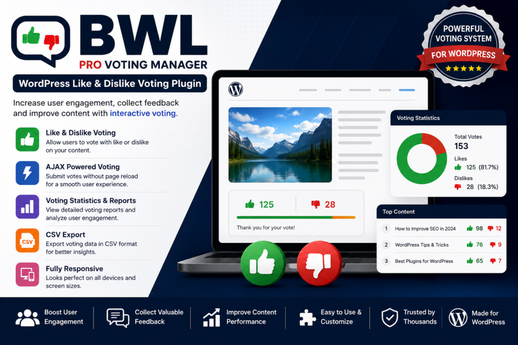 BWL Pro Voting Manager – WordPress Like & Dislike Voting Plugin