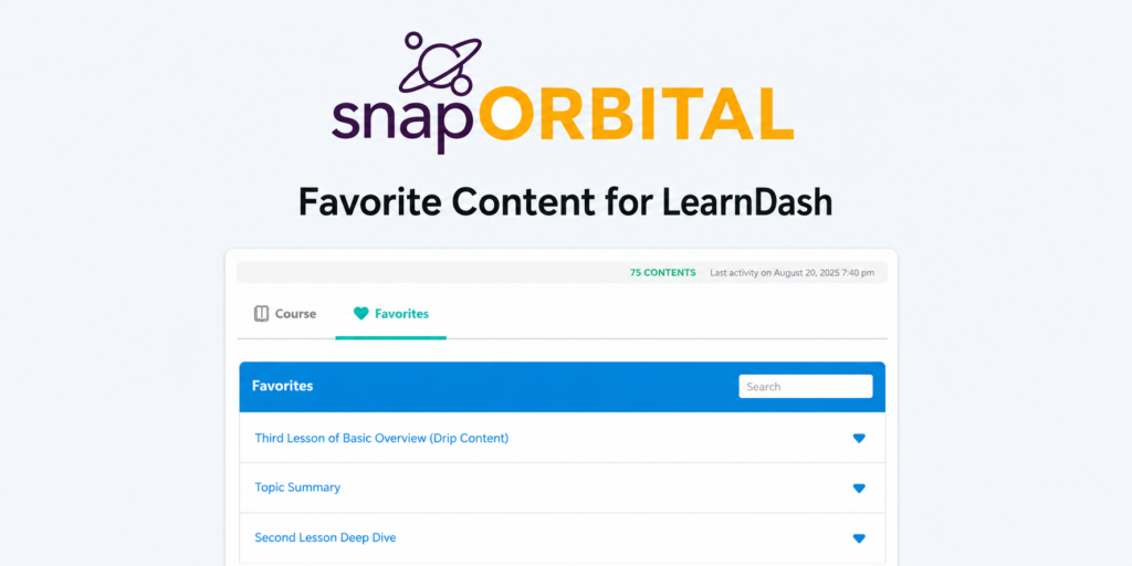 Favorite Content for LearnDash – Bookmark Lessons & Improve LMS Engagement
