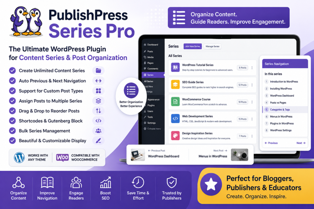 PublishPress Series Pro – WordPress Content Series & Post Organization Plugin