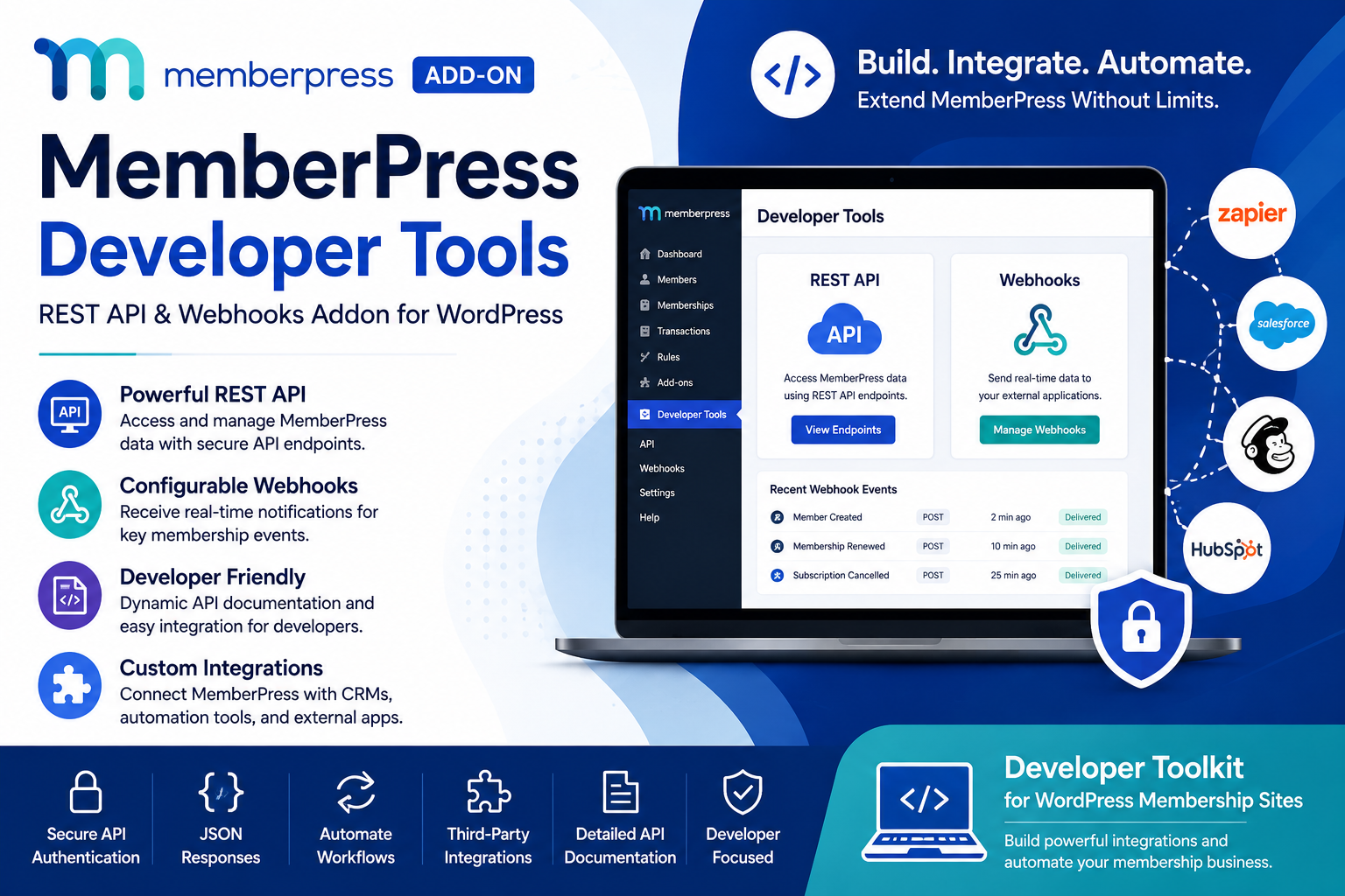 MemberPress Developer Tools – REST API & Webhooks Addon for WordPress