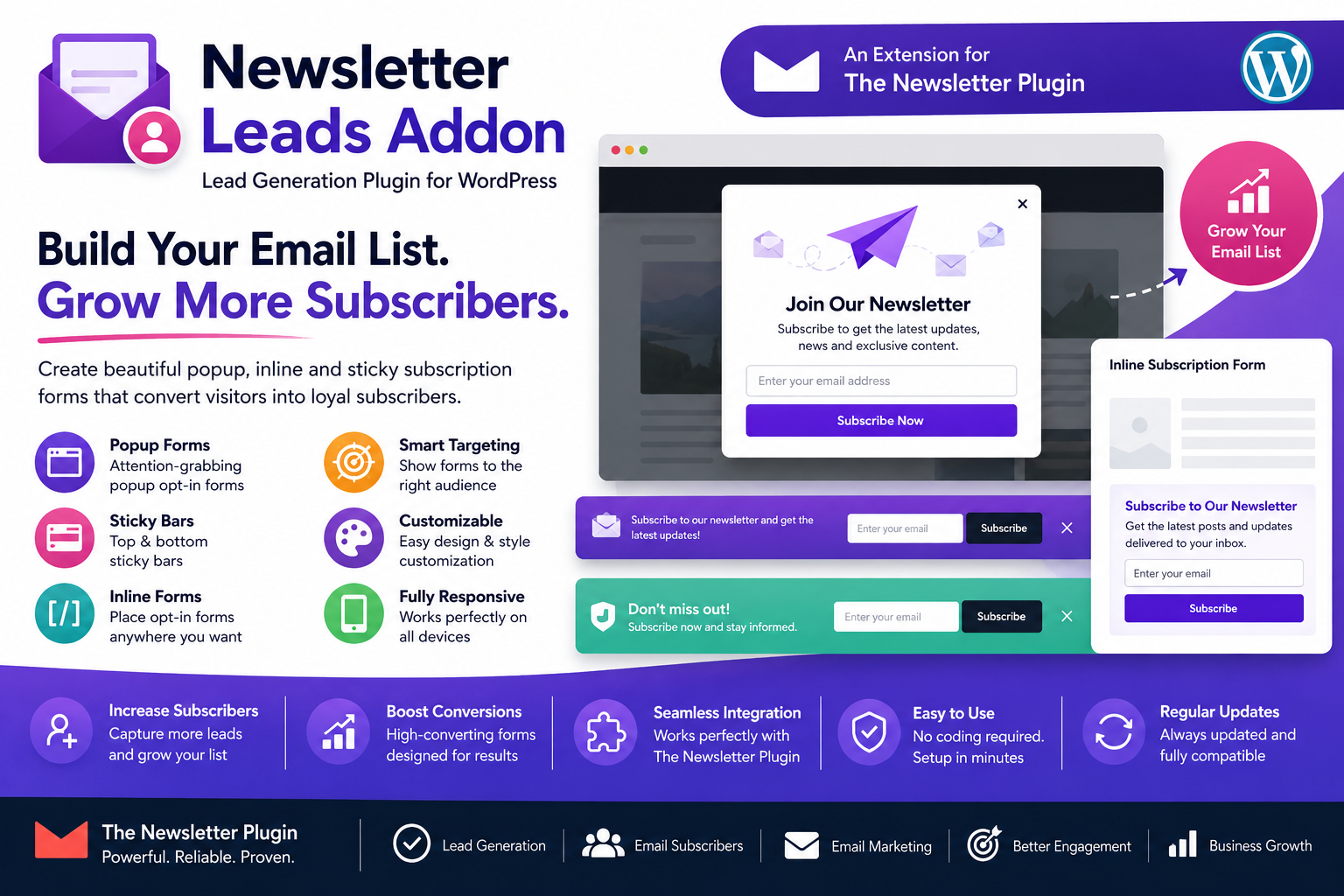 Newsletter Leads Addon – Lead Generation Plugin for WordPress