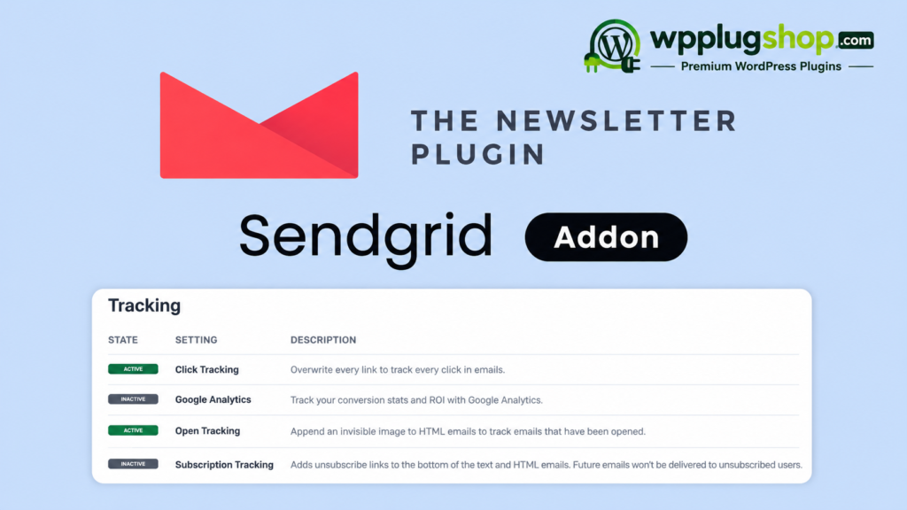 Newsletter SendGrid Addon 4.5.6 – WordPress Email Delivery Integration
