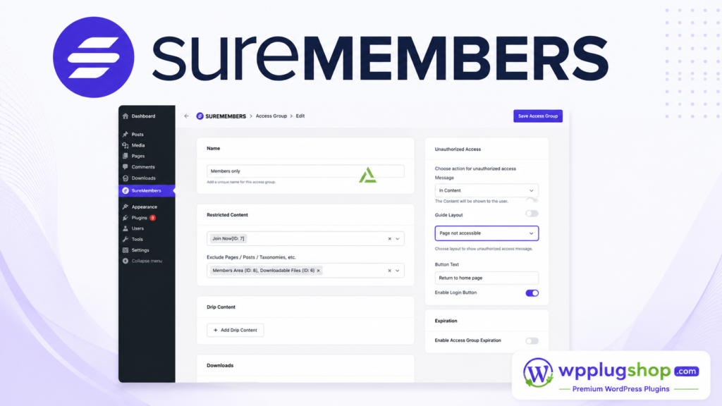 SureMembers 2.0.8 – WordPress Membership & Content Restriction Plugin