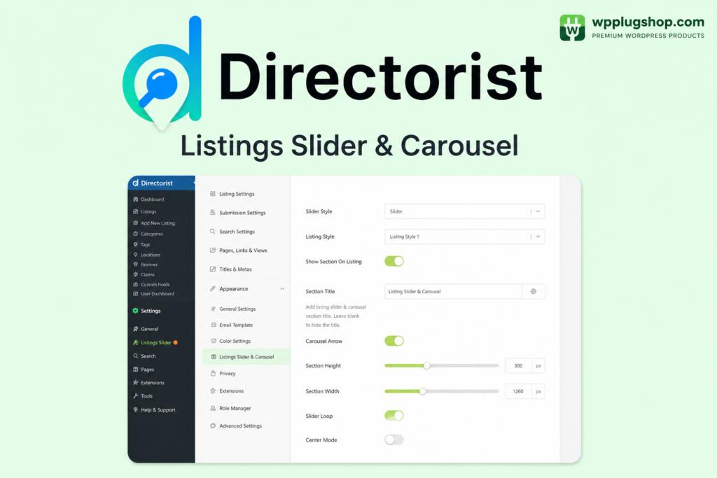 Directorist Listings Slider & Carousel 2.2 – Responsive WordPress Directory Listing Showcase