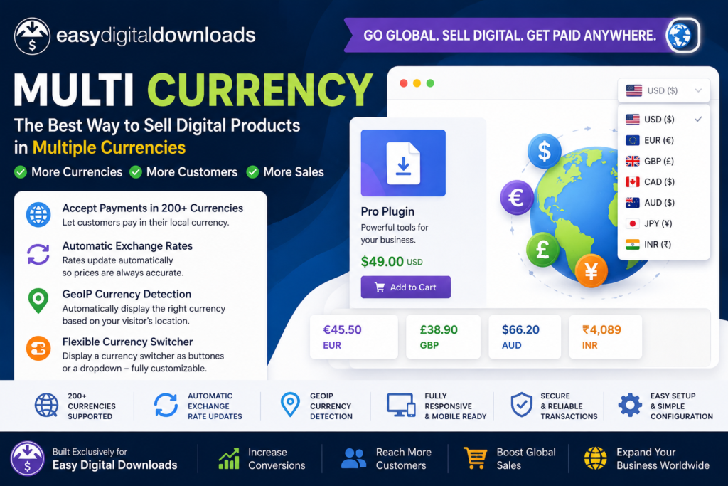 Easy Digital Downloads Multi Currency – Multi-Currency Support for EDD