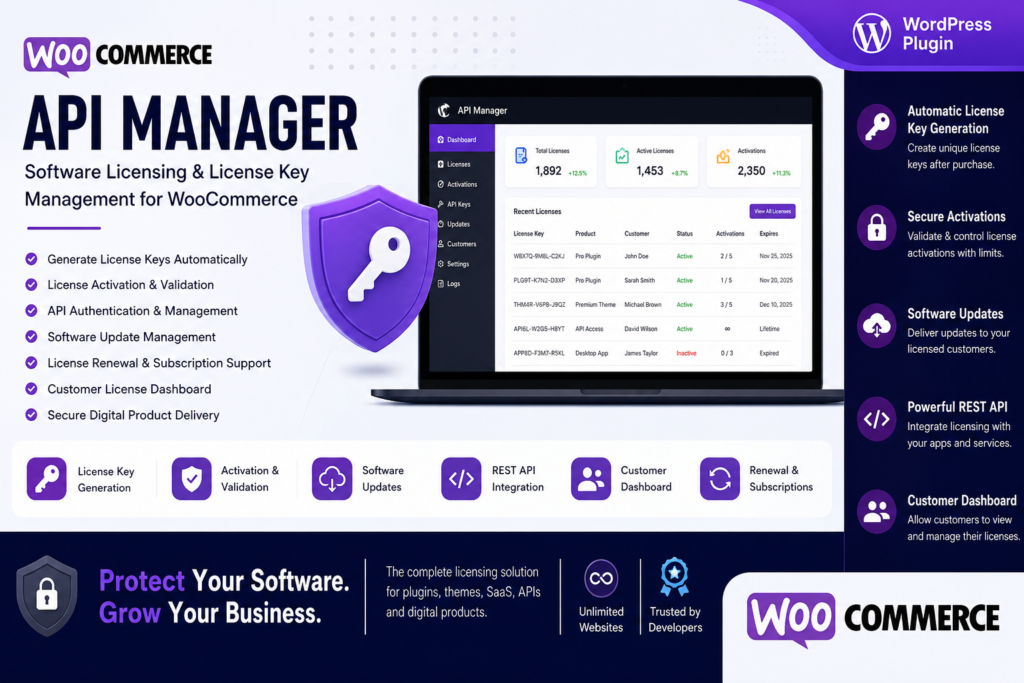 WooCommerce API Manager – Software Licensing & License Key Manager for WordPress