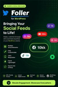Social Followers Bar for WordPress – Foller | Social Proof & Follower Counter Plugin