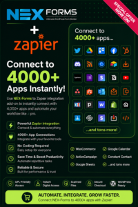 Zapier Integration for NEX-Forms – WordPress Workflow Automation Addon
