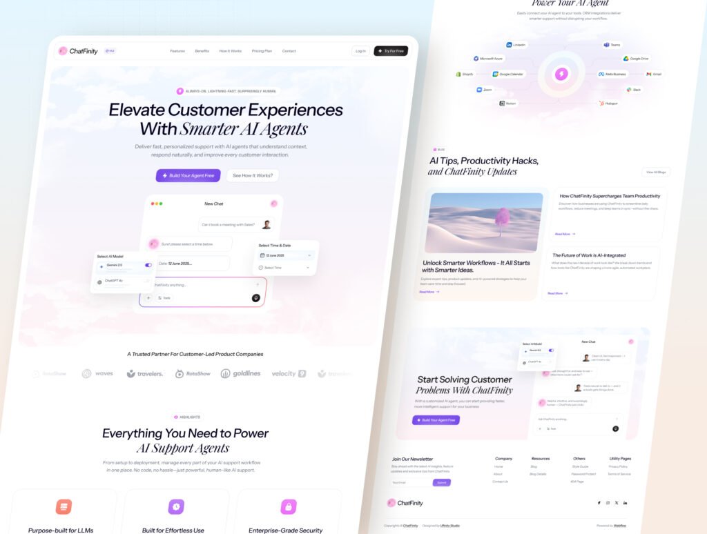 Chatfinity - Webflow AI Chatbot SaaS Template
