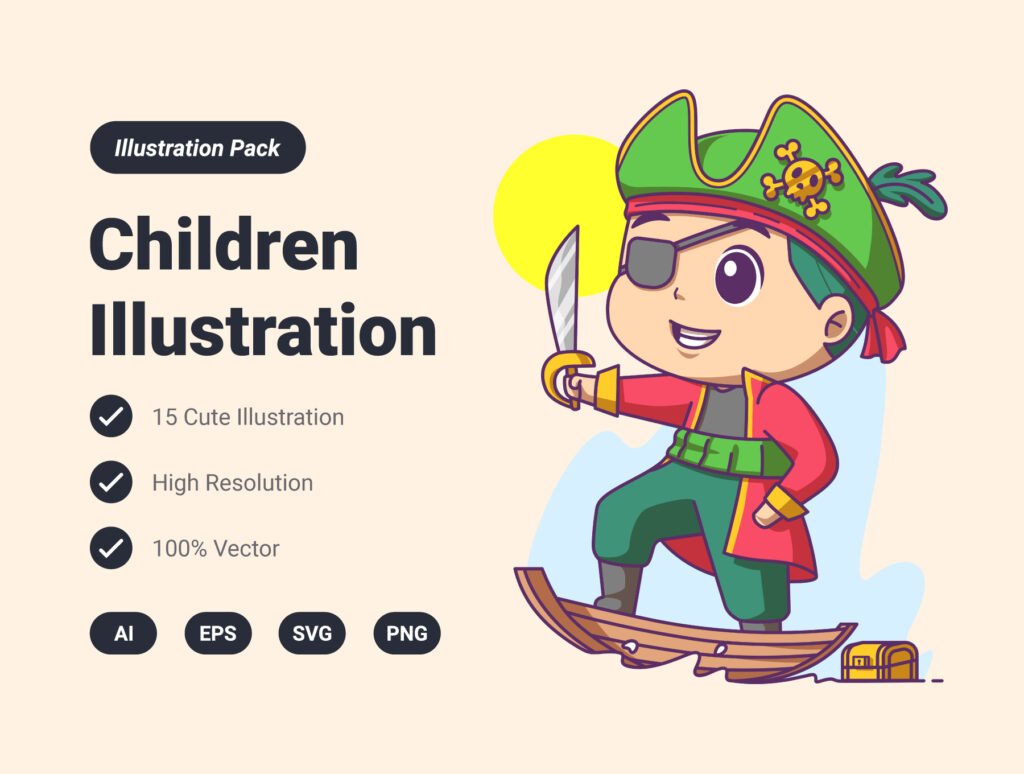 Children & Boys Activities Illustration Pack