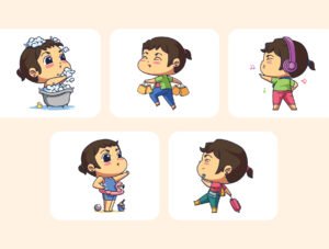 Children & Girls Activities Illustration Pack