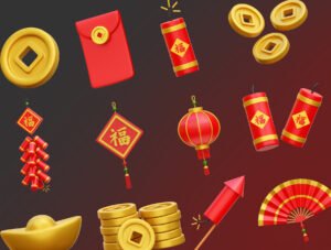 Chinese New Year 3D Icon Illustrations
