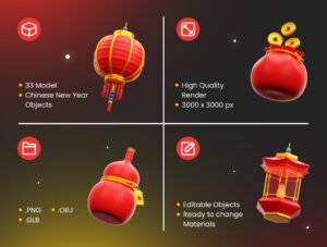 Chinese New Year 3D Icons