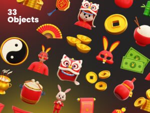 Chinese New Year 3D Icons