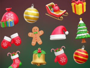 Christmas 3D Icon Illustrations