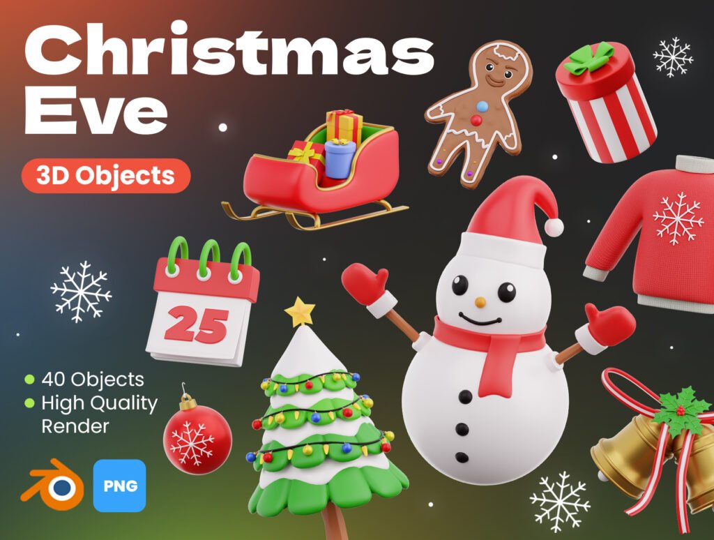 Christmas Eve 3D Icons