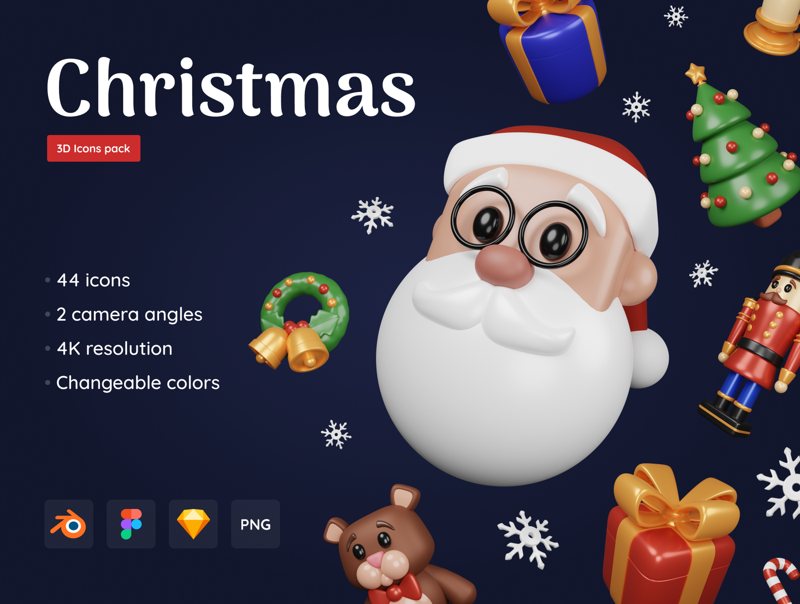 Christmass Pack - Customizable 3D Icons Christmas Pack - Customizable 3D Icons
