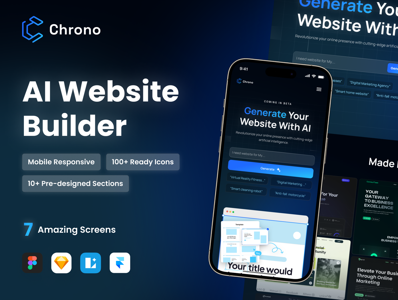 Chrono - AI Website Builder Framer Landing Page UI Kit