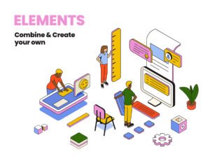 Collection of Isometric Illustrations on various topics