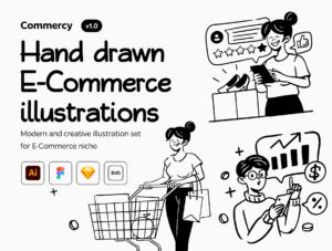 Commercy - E-Commerce Illustration Set