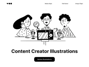 Content Creator Illustrations Notion Style