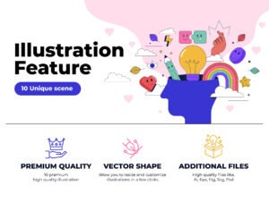 Cool Trendy UI Illustrations design