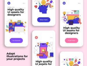 Cool Trendy UI Illustrations design