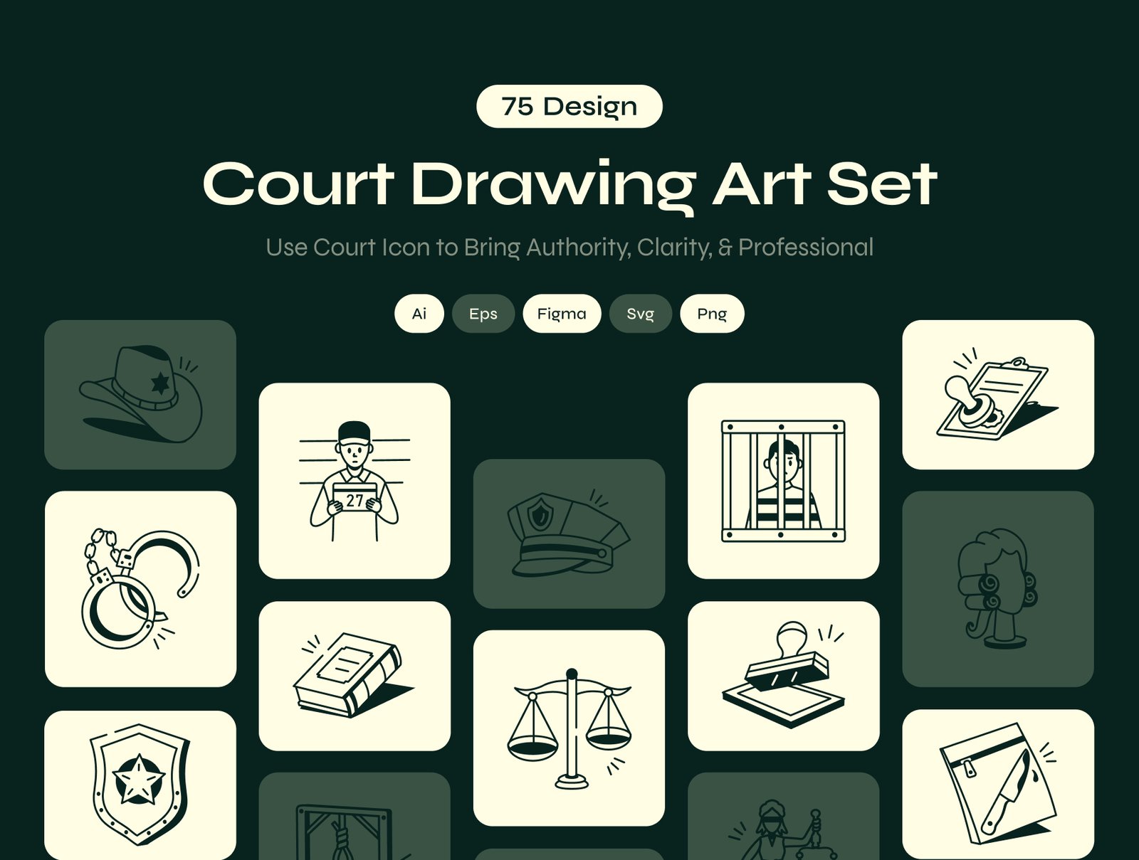 Court Drawing Art Set