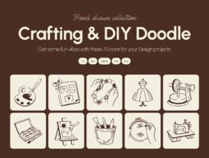 Crafting and DIY Doodle Icon set