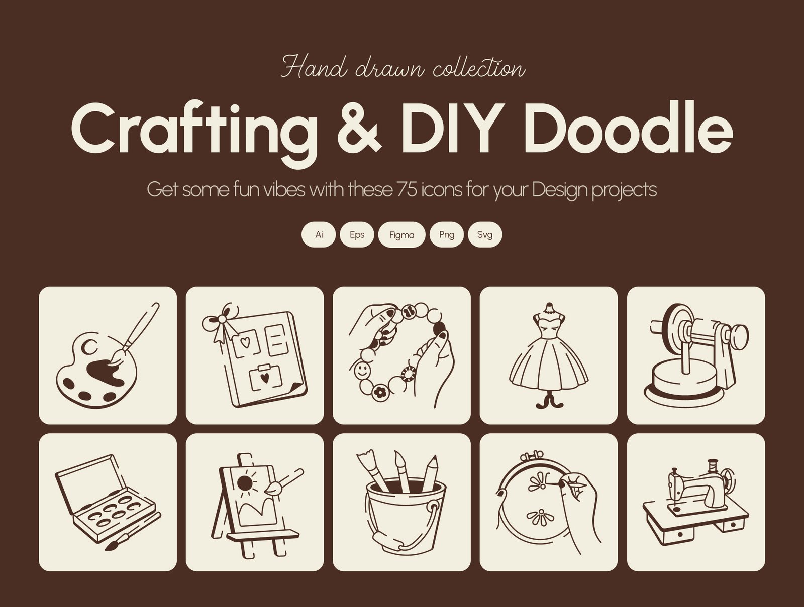 Crafting and DIY Doodle Icon set