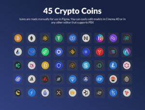 Crypto Coins 3D Icon Set