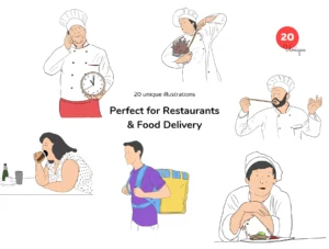 Culi Restaurant/ Delivery Illustration Pack