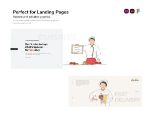 Culi Restaurant/ Delivery Illustration Pack