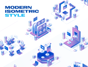 Currency - Cryptocurrency Isometric Illustration Set