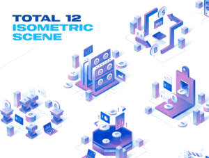 Currency - Cryptocurrency Isometric Illustration Set