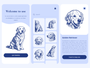 Cute Dog Illustration - Golden Retriever