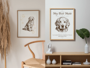 Cute Dog Illustration - Golden Retriever